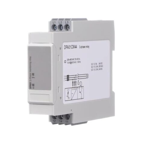 مرحل مراقبة ثلاثي الطور DPA01CM44 208 إلى 480 فولت تيار متردد تسلسل وحماية من الضياع تأخير قابل للتعديل DIN حامل السكك الحديدية in Kuwait