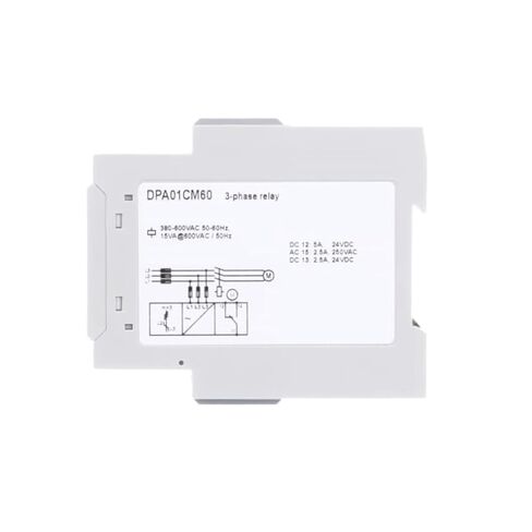 DPA01CM60 Phase Sequence Protection Relay, 380-600 VAC 3-Phase Monitoring Relay for DIN Rail, Adjustable Delay in Kuwait