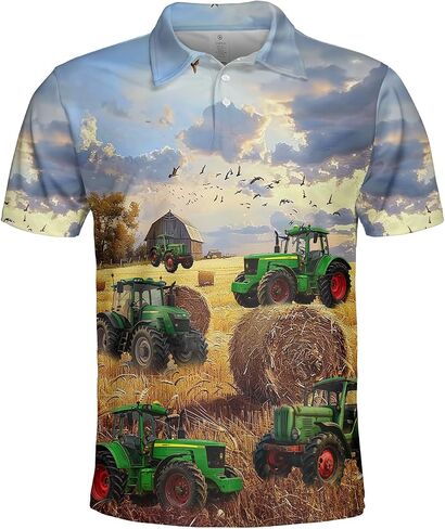 قمصان بولو المزرعة للرجال - قمصان Farmhouse Golf Moisture Dry Fit قصيرة الأكمام S43 in Kuwait