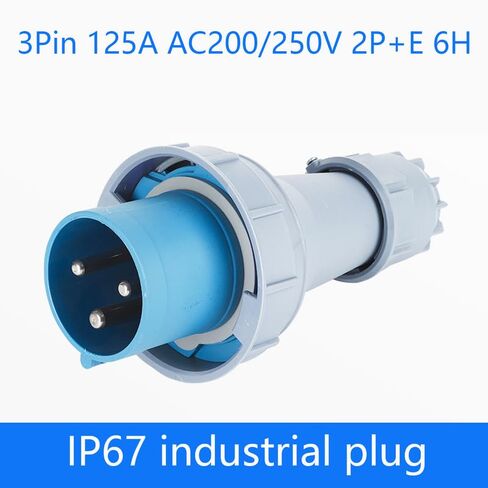1Set Waterproof Industrial Connector Concealed Set 3Pin 125A 200V-250V 2P+E 6H IP67 IEC60309 Plug Socket Power Connecting for Aviation and Industry in Kuwait
