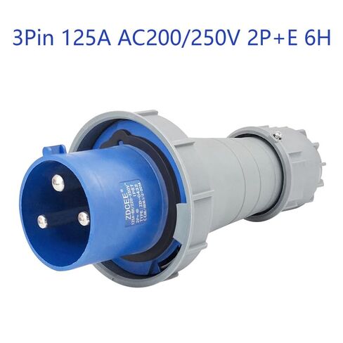 1Set Waterproof Industrial Connector Concealed Set 3Pin 125A 200V-250V 2P+E 6H IP67 IEC60309 Plug Socket Power Connecting for Aviation and Industry in Kuwait