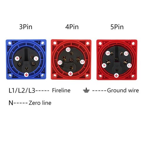 1Set Waterproof Industrial Connector Concealed Set 3Pin 125A 200V-250V 2P+E 6H IP67 IEC60309 Plug Socket Power Connecting for Aviation and Industry in Kuwait