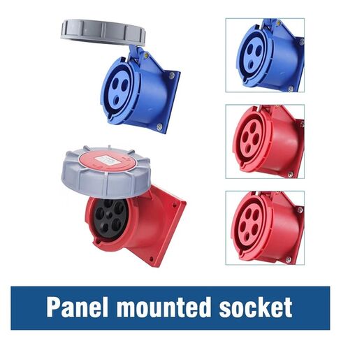 1pc IP67 Waterproof Industrial Plug and Socket 16A 32A 63A 125A Wall Mounted Panel Coupler 220V 380V 415V in Saudi Arabia
