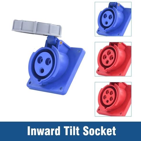 1pc IP67 Waterproof Industrial Plug and Socket 16A 32A 63A 125A Wall Mounted Panel Coupler 220V 380V 415V in Saudi Arabia