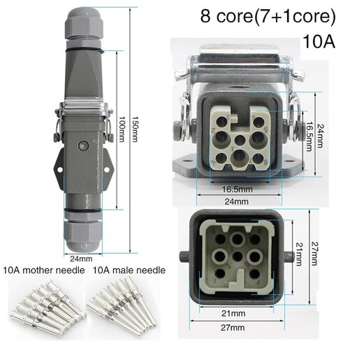 HDC-HA-4 Heavy Duty Connector 4/5/6/8 Core Pins Aviation Industry Waterproof Sand Proof Socket 250V 10A/16A(4core) in Saudi Arabia
