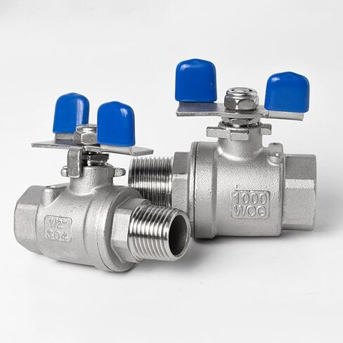 304 Stainless Steel Handle Ball Valve - 1/4" to 1" Female Threaded Full Port Shut Off Valve for Water, Gas, Oil(DN8) in Kuwait