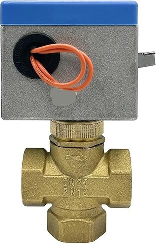 3/4 Inch & 1 Inch 3-Way Brass Motorized Globe Valve AC220V Electric Shut-off Valve for HVAC & Water Control(1inch) in Kuwait