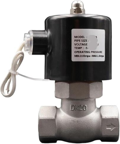 1PCS Solenoid Valve, 1/4" 3/8" 1/2" Valve, 304 Stainless Steel steam Valve, AC220V DC24V, high Temperature Resistance(3/4",DC24V) in Kuwait