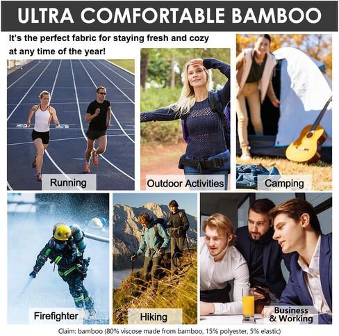 Sunew 3 Pairs Mens Viscose Bamboo Socks, Unisex Indoor Home Training Short Casual Soft Athletic Breathable Cushioned Viscose Bamboo Fiber Socks for Running Hiking Black L in Kuwait
