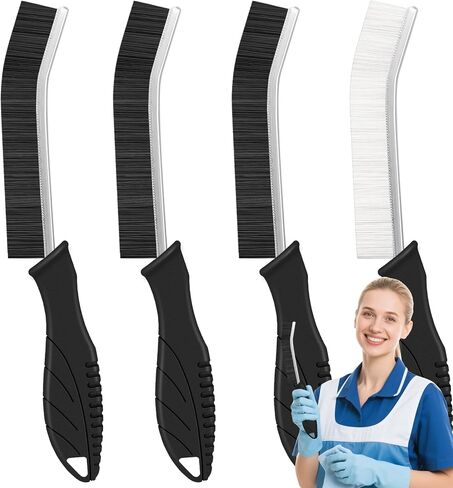 4Pcs Crevice Cleaning Brushes for Household Use, Grout Cleaner Brush, Hard Bristle Groove, Gap Cleaning Tool, Suitable for Areas Usually Difficult to Reach in Kuwait