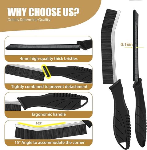 4Pcs Crevice Cleaning Brushes for Household Use, Grout Cleaner Brush, Hard Bristle Groove, Gap Cleaning Tool, Suitable for Areas Usually Difficult to Reach in Kuwait