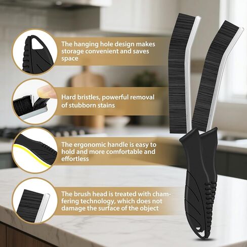 4Pcs Crevice Cleaning Brushes for Household Use, Grout Cleaner Brush, Hard Bristle Groove, Gap Cleaning Tool, Suitable for Areas Usually Difficult to Reach in Kuwait