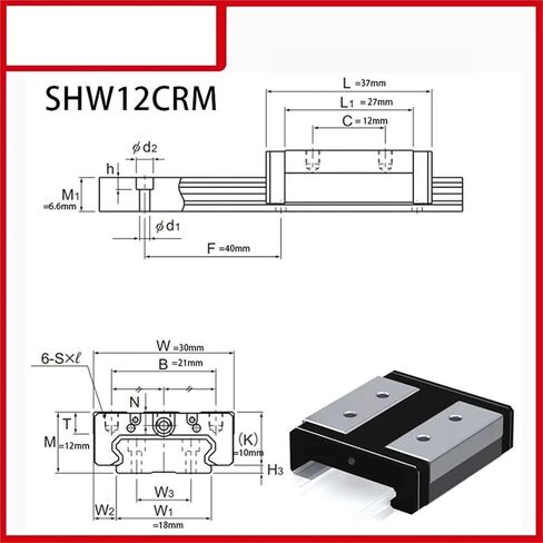 دليل خطي السكك الحديدية المنزلق SHW12CRM SHW 12CRM SHW12 SHW12CRM1UU SHW12CRM1SS GK Block Carriage in Kuwait
