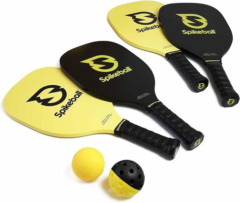 مجموعة ألعاب Spikeball 3-Ball الأصلية Roundnet مع حزمة ملحقات Spikepaddle المكونة من 4 قطع in Kuwait