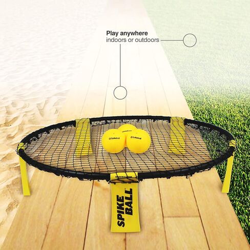 مجموعة ألعاب Spikeball 3-Ball الأصلية Roundnet مع حزمة ملحقات Spikepaddle المكونة من 4 قطع in Kuwait