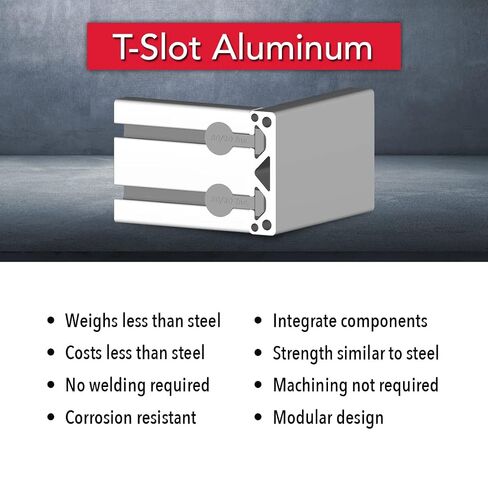 8020, 3075, 15 Series 3 Inch x 0.75 Inch 3x0.75 T-Slotted Aluminum Extrusion Extruded DIY Smooth Two Channel Linear Slot Bar Rail 80/20 (Clear Anodize, 48" Long) in Kuwait