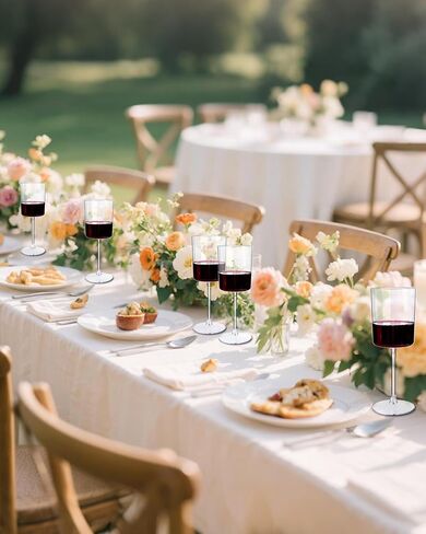 YOUBET 36 Pack Clear Plastic Wine Glasses - 10 OZ Disposable Square Wine Glasses with Stem for Wedding & Party & Anniversary in Kuwait