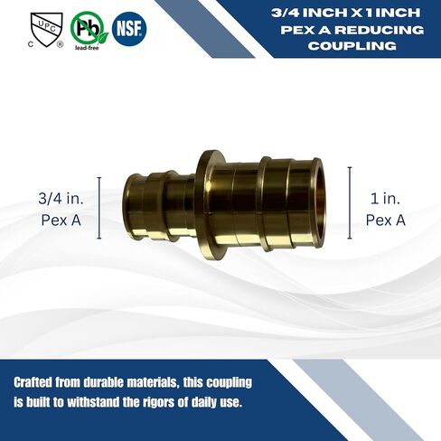 1 قطعة XFITTING 1 × 3/4 بوصة Pex A وصلة تخفيض، F1960 Pex A وصلة توسيع، نحاس in Kuwait