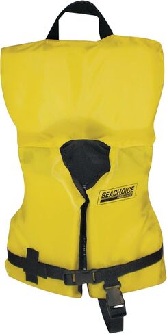 سترة النجاة Seachoice 86500 Type III - سترة للأغراض العامة قابلة للتعديل، أصفر ساطع، للرضع - يصل وزنها إلى 30 رطلاً in Kuwait