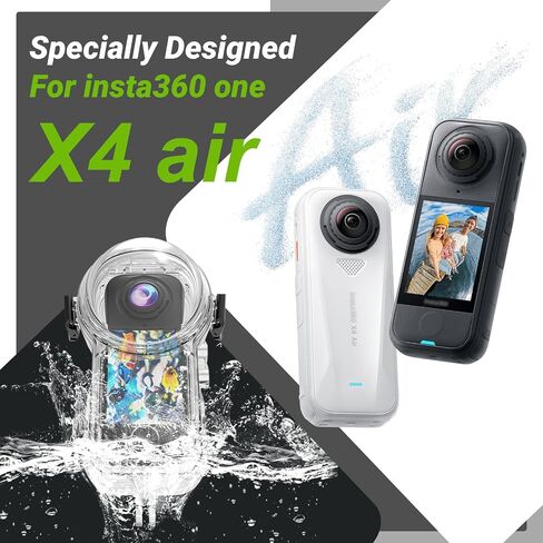 حافظة غوص غير مرئية Insta 360 X4 Air، غطاء حماية سريع الفك لمنع رذاذ الماء حتى 50 مترًا (164 قدمًا) غطاء حماية للغوص تحت الماء لـ Insta360 X4 Air مع ملحقات دعامة in Kuwait