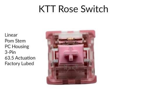 مفاتيح Zkeebs KTT Rose Linear 63.5g Spring 3 Pin للوحات المفاتيح الميكانيكية المخصصة (KTT Rose، 110 مفاتيح) in Kuwait
