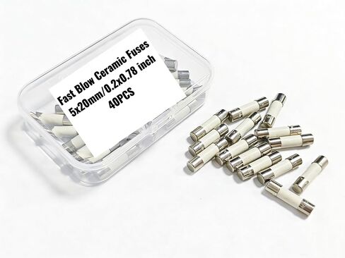 200mA Fast Blow Fuse,F200mA Ceramic Fuses,F200mA 250V,5 x 20MM, 0.2" x 0.78" Fast Blow Fuse,(40pcs) in Kuwait