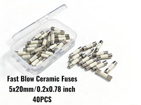 200mA Fast Blow Fuse,F200mA Ceramic Fuses,F200mA 250V,5 x 20MM, 0.2" x 0.78" Fast Blow Fuse,(40pcs) in Kuwait