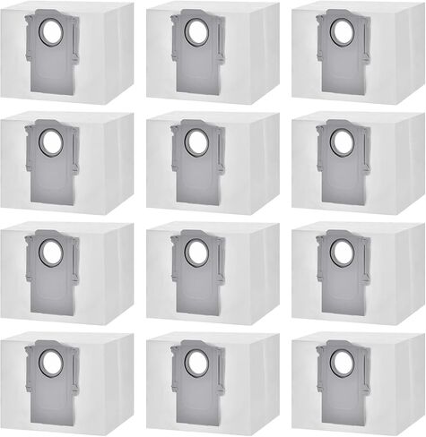 12 Pack Dust Bags for Roborock S8 Pro Ultra, S8+, Q7 Max+, Q8 Max+, Q5 Max+, Q5+, Q5 Pro+, Q7, Q7+, Q7 Max+, S7 MaxV Ultra,S7 Max Ultra Vacuum Cleaner Replacement Disposable Dust Bags- 4L in Kuwait