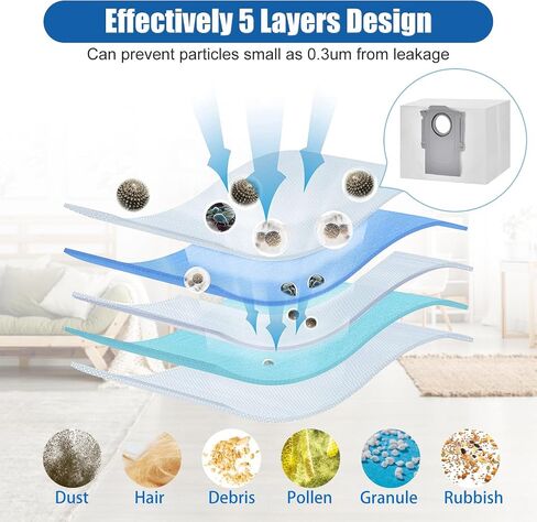 12 Pack Dust Bags for Roborock S8 Pro Ultra, S8+, Q7 Max+, Q8 Max+, Q5 Max+, Q5+, Q5 Pro+, Q7, Q7+, Q7 Max+, S7 MaxV Ultra,S7 Max Ultra Vacuum Cleaner Replacement Disposable Dust Bags- 4L in Kuwait