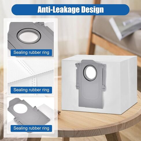 12 Pack Dust Bags for Roborock S8 Pro Ultra, S8+, Q7 Max+, Q8 Max+, Q5 Max+, Q5+, Q5 Pro+, Q7, Q7+, Q7 Max+, S7 MaxV Ultra,S7 Max Ultra Vacuum Cleaner Replacement Disposable Dust Bags- 4L in Kuwait