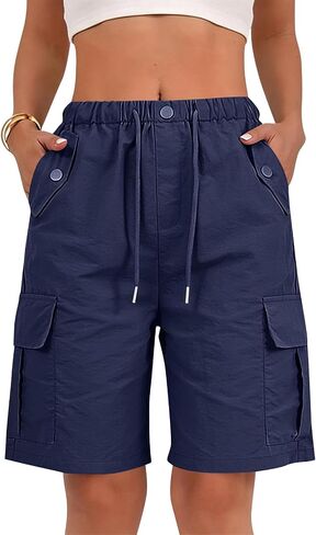 Bermuda Shorts for Women Summer Cargo Shorts with Pockets Outdoor Quick Dry Hiking Short Drawstring Golf Short in Kuwait