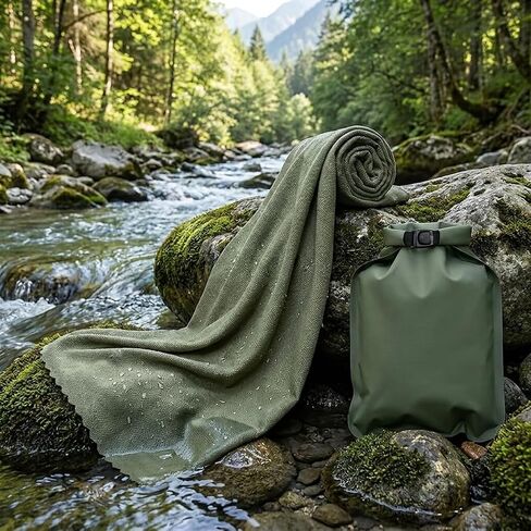 Ultralight Outdoor Travel Quick-Dry Towel, Portable Sweat-Absorbent Cooling Towel for Camping, Gym, Swimming, Yoga – Compact Microfiber Sports Towel - 15.7''*31.5'' in Kuwait