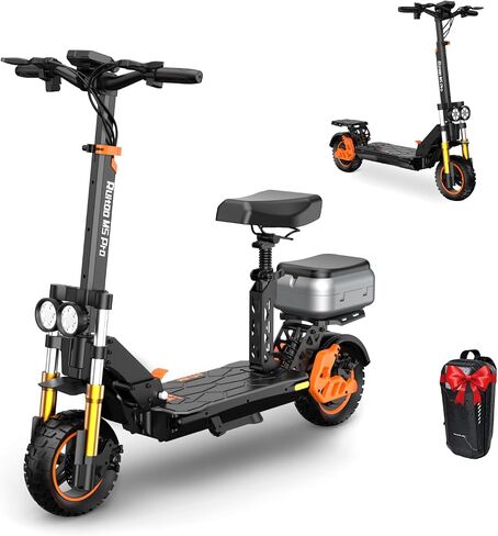 Electric Scooter Adults, 1600 W Motor Up to 50 Miles Range & 40 MPH Top Speed, 10" Off Road Tire Folding E-Scooter with Detachable Seat for Teen Commuting (UL 2272tested) in Kuwait