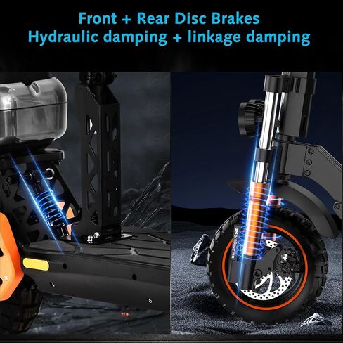 Electric Scooter Adults, 1600 W Motor Up to 50 Miles Range & 40 MPH Top Speed, 10" Off Road Tire Folding E-Scooter with Detachable Seat for Teen Commuting (UL 2272tested) in Kuwait