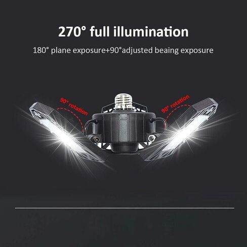 ضوء المرآب LED - 6000 لومن 6500 كلفن ضوء النهار 60 وات، مصابيح سقف المرآب ذات ثلاث أوراق in Kuwait