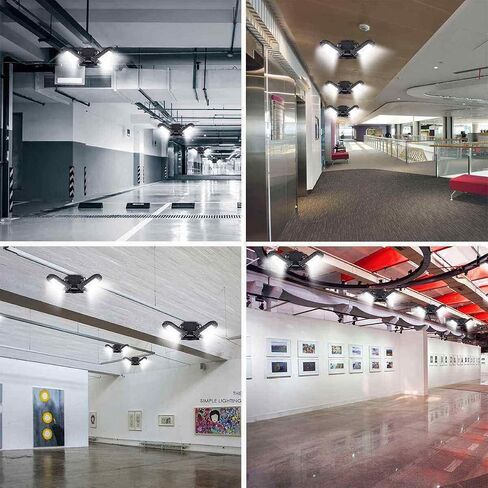 ضوء المرآب LED - 6000 لومن 6500 كلفن ضوء النهار 60 وات، مصابيح سقف المرآب ذات ثلاث أوراق in Kuwait