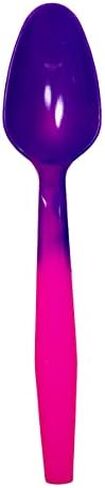 Color Changing Reusable Spoons, Pack of 25, Assorted Colors, BPA Free, USA Packed reacts to cold food temperatures and changes color -yogurt, ice cream, gelato, cold drinks in Kuwait