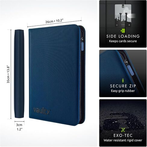 Vault X 9 Pocket Exo-Tec Zip Binder Blue + 400 Penny Sleeves Gift Bundle in Kuwait