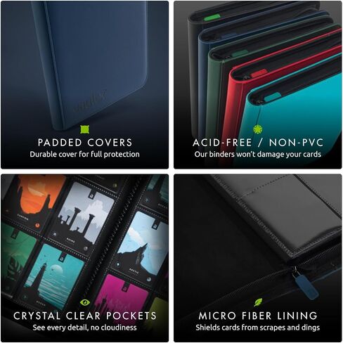 Vault X 9 Pocket Exo-Tec Zip Binder Blue + 400 Penny Sleeves Gift Bundle in Kuwait
