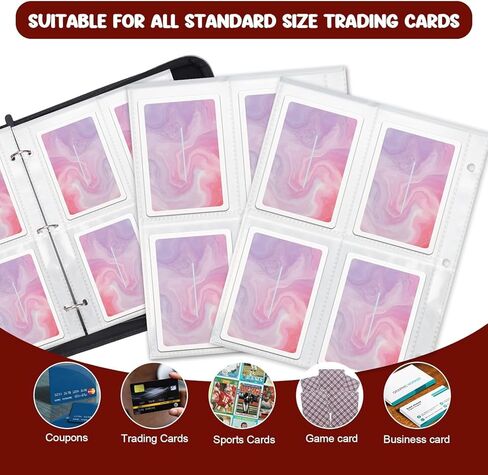 Trading Card Binder 400 Pockets, 50 Pages 4 Pocket Premium Card Album Folder with 50 Double-Sided Removable Sleeves, Zipper Carrying Card Storage Case for Sports Cards Game Cards Cute Flower Pattern in Kuwait