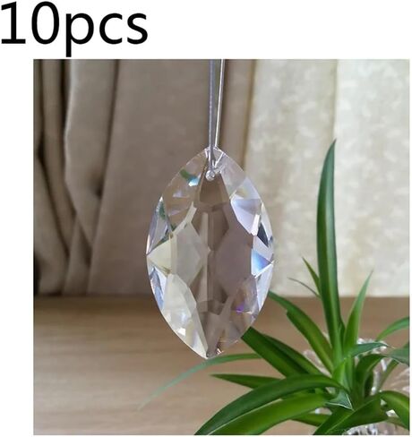 Hanging Crystals Prisms 38mm/50mm/63mm/76mm Accessories for Chandeliers Crystal Drops for Chandeliers Lighting Decoration Hangings Crystals for Decoration(63mm 10pcs) in Kuwait