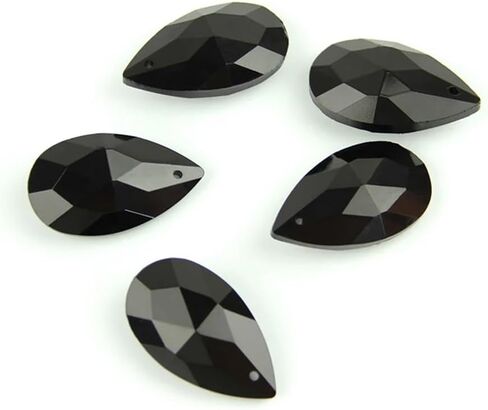 Hanging Crystals Prisms Black Color 38mm/63mm/76mm Crystal Pendant Teardrop Prism Lamp Parts Lighting for Decoration Hangings Crystals for Decoration(50mm 100pcs) in Kuwait