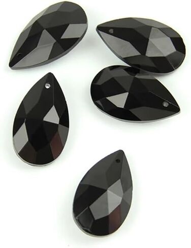 Hanging Crystals Prisms Black Color 38mm/63mm/76mm Crystal Pendant Teardrop Prism Lamp Parts Lighting for Decoration Hangings Crystals for Decoration(50mm 100pcs) in Kuwait