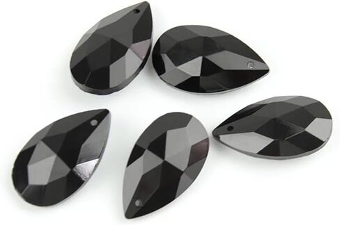 Hanging Crystals Prisms Black Color 38mm/63mm/76mm Crystal Pendant Teardrop Prism Lamp Parts Lighting for Decoration Hangings Crystals for Decoration(50mm 100pcs) in Kuwait