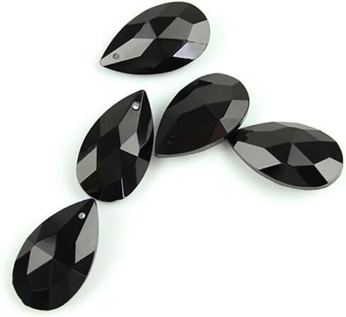 Hanging Crystals Prisms Black Color 38mm/63mm/76mm Crystal Pendant Teardrop Prism Lamp Parts Lighting for Decoration Hangings Crystals for Decoration(50mm 100pcs) in Kuwait
