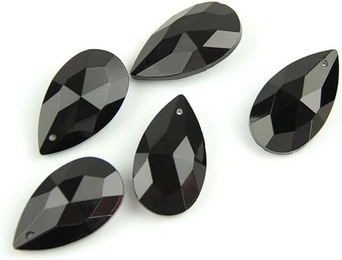 Hanging Crystals Prisms Black Color 38mm/63mm/76mm Crystal Pendant Teardrop Prism Lamp Parts Lighting for Decoration Hangings Crystals for Decoration(50mm 100pcs) in Kuwait