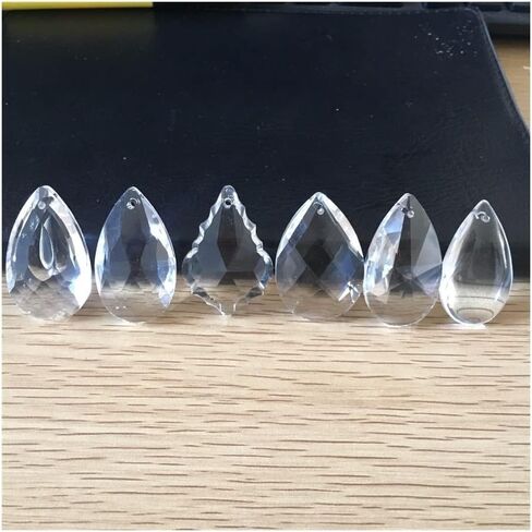 Hanging Crystals Prisms 50pcs 38mm Transparent Crystal Hanging Faceted Pendants Crystal Pendants Hangings Crystals for Decoration(8) in Kuwait