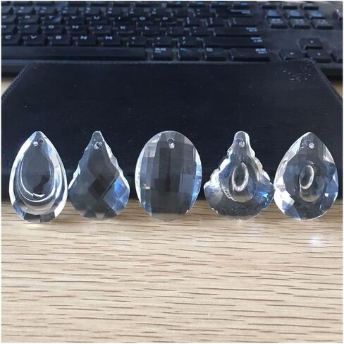 Hanging Crystals Prisms 50pcs 38mm Transparent Crystal Hanging Faceted Pendants Crystal Pendants Hangings Crystals for Decoration(8) in Kuwait