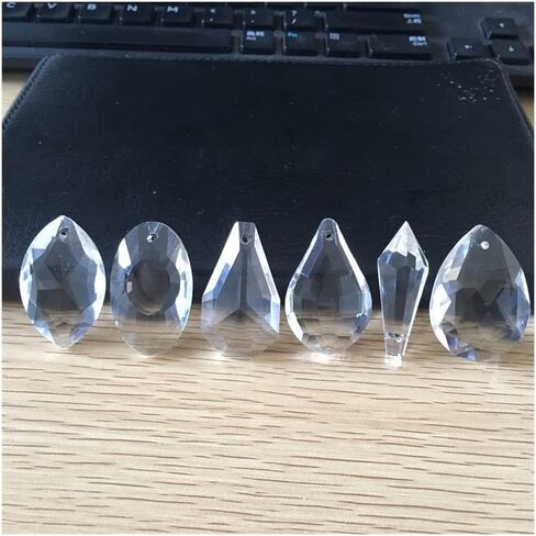 Hanging Crystals Prisms 50pcs 38mm Transparent Crystal Hanging Faceted Pendants Crystal Pendants Hangings Crystals for Decoration(8) in Kuwait