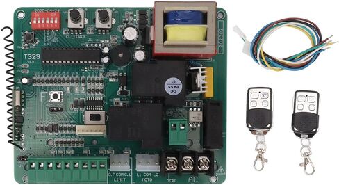 Sliding Gate Motor Control Board, 220V LED Indication Remote Control Door Open Close Board for Sliding Gates Electronic Component 11.5 x 10 cm with 2 Remote Controls in Kuwait